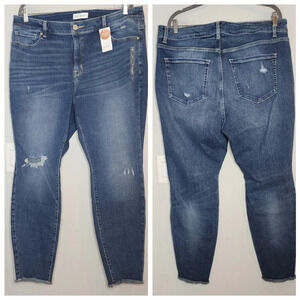 NWT Lane Bryant Stretch denim highrise skinny distressed jeans size 20
